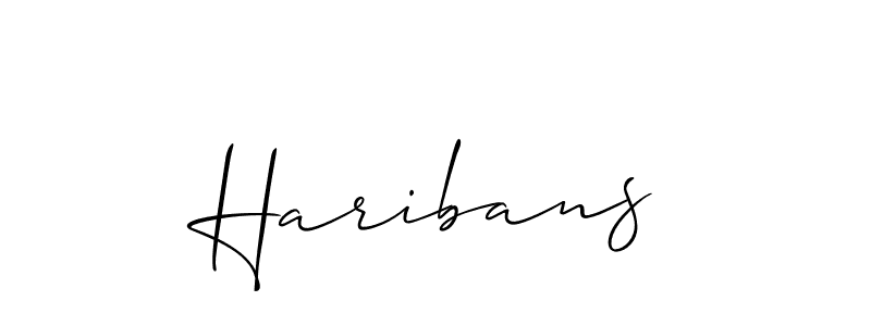 Design your own signature with our free online signature maker. With this signature software, you can create a handwritten (Allison_Script) signature for name Haribans. Haribans signature style 2 images and pictures png