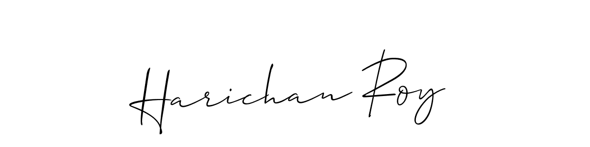 How to make Harichan Roy name signature. Use Allison_Script style for creating short signs online. This is the latest handwritten sign. Harichan Roy signature style 2 images and pictures png