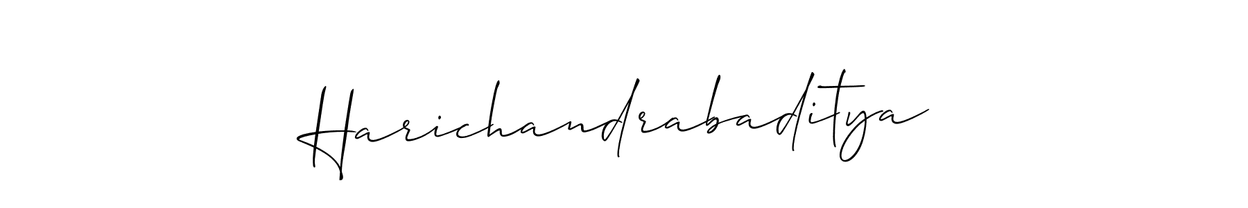 The best way (Allison_Script) to make a short signature is to pick only two or three words in your name. The name Harichandrabaditya include a total of six letters. For converting this name. Harichandrabaditya signature style 2 images and pictures png