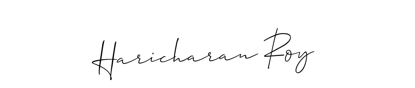 if you are searching for the best signature style for your name Haricharan Roy. so please give up your signature search. here we have designed multiple signature styles  using Allison_Script. Haricharan Roy signature style 2 images and pictures png