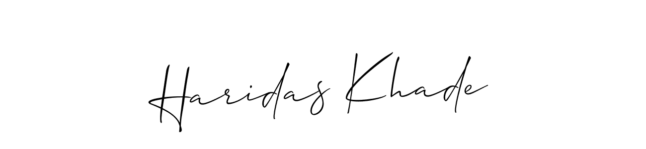 This is the best signature style for the Haridas Khade name. Also you like these signature font (Allison_Script). Mix name signature. Haridas Khade signature style 2 images and pictures png