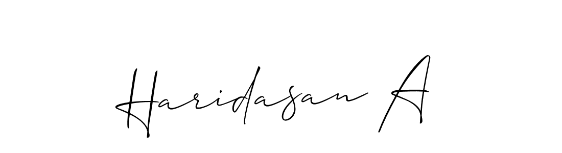 Similarly Allison_Script is the best handwritten signature design. Signature creator online .You can use it as an online autograph creator for name Haridasan A. Haridasan A signature style 2 images and pictures png