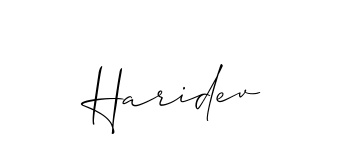 Also we have Haridev name is the best signature style. Create professional handwritten signature collection using Allison_Script autograph style. Haridev signature style 2 images and pictures png