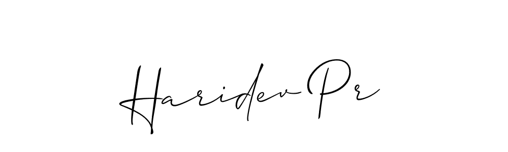 It looks lik you need a new signature style for name Haridev Pr. Design unique handwritten (Allison_Script) signature with our free signature maker in just a few clicks. Haridev Pr signature style 2 images and pictures png