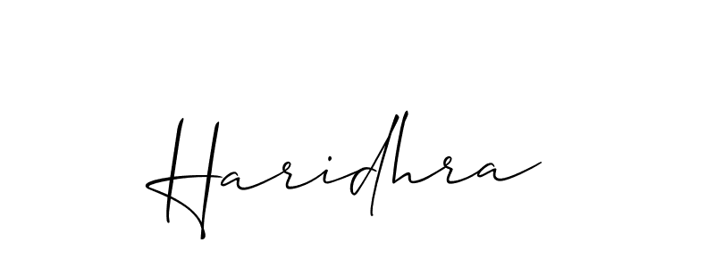 How to make Haridhra signature? Allison_Script is a professional autograph style. Create handwritten signature for Haridhra name. Haridhra signature style 2 images and pictures png