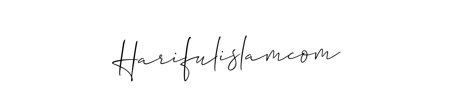 Use a signature maker to create a handwritten signature online. With this signature software, you can design (Allison_Script) your own signature for name Harifulislamcom. Harifulislamcom signature style 2 images and pictures png