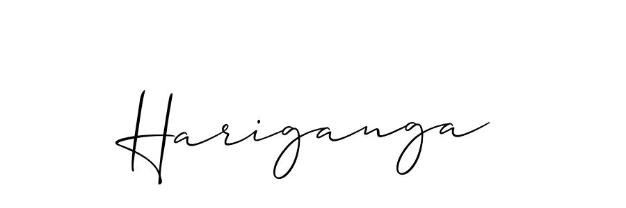 Design your own signature with our free online signature maker. With this signature software, you can create a handwritten (Allison_Script) signature for name Hariganga. Hariganga signature style 2 images and pictures png