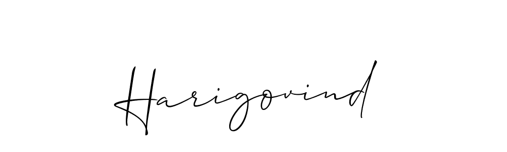 Design your own signature with our free online signature maker. With this signature software, you can create a handwritten (Allison_Script) signature for name Harigovind. Harigovind signature style 2 images and pictures png