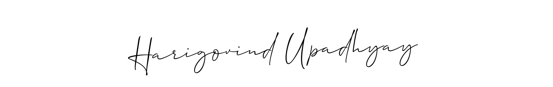 Create a beautiful signature design for name Harigovind Upadhyay. With this signature (Allison_Script) fonts, you can make a handwritten signature for free. Harigovind Upadhyay signature style 2 images and pictures png
