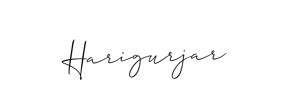 Make a beautiful signature design for name Harigurjar. With this signature (Allison_Script) style, you can create a handwritten signature for free. Harigurjar signature style 2 images and pictures png