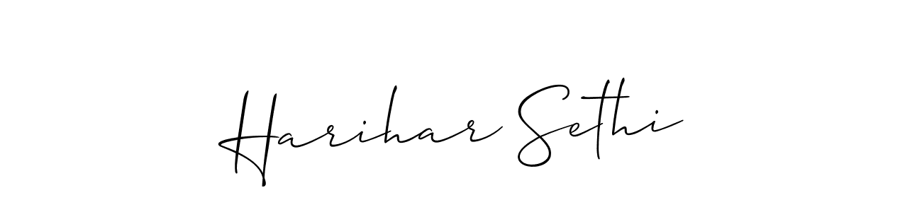 How to make Harihar Sethi name signature. Use Allison_Script style for creating short signs online. This is the latest handwritten sign. Harihar Sethi signature style 2 images and pictures png