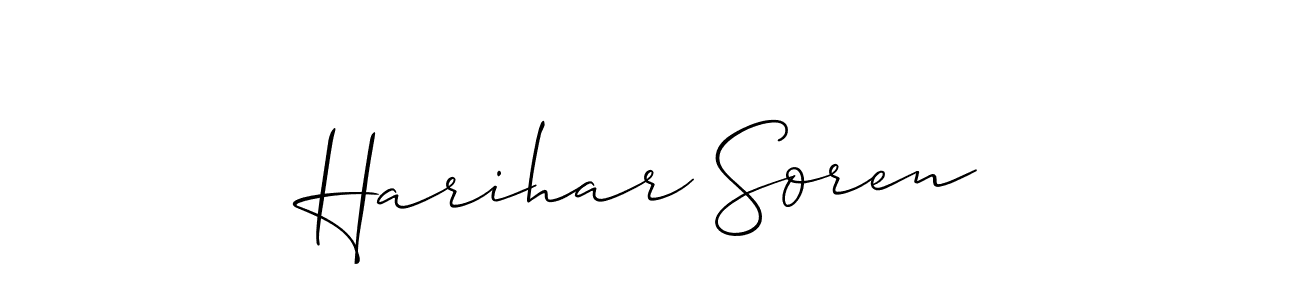 How to make Harihar Soren name signature. Use Allison_Script style for creating short signs online. This is the latest handwritten sign. Harihar Soren signature style 2 images and pictures png