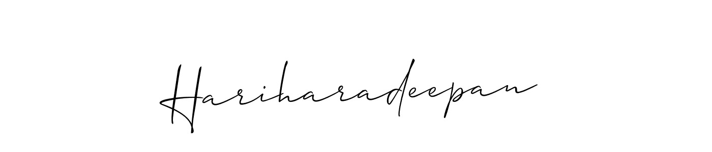 Design your own signature with our free online signature maker. With this signature software, you can create a handwritten (Allison_Script) signature for name Hariharadeepan. Hariharadeepan signature style 2 images and pictures png