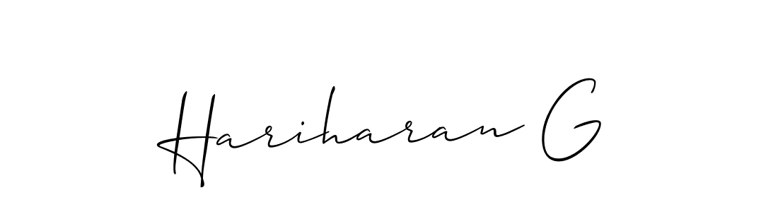 How to make Hariharan G signature? Allison_Script is a professional autograph style. Create handwritten signature for Hariharan G name. Hariharan G signature style 2 images and pictures png