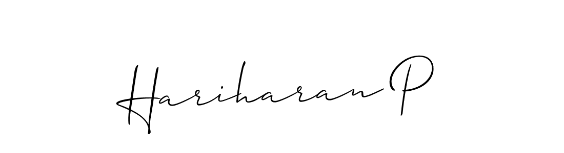 Create a beautiful signature design for name Hariharan P. With this signature (Allison_Script) fonts, you can make a handwritten signature for free. Hariharan P signature style 2 images and pictures png