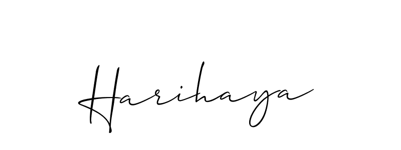 It looks lik you need a new signature style for name Harihaya. Design unique handwritten (Allison_Script) signature with our free signature maker in just a few clicks. Harihaya signature style 2 images and pictures png