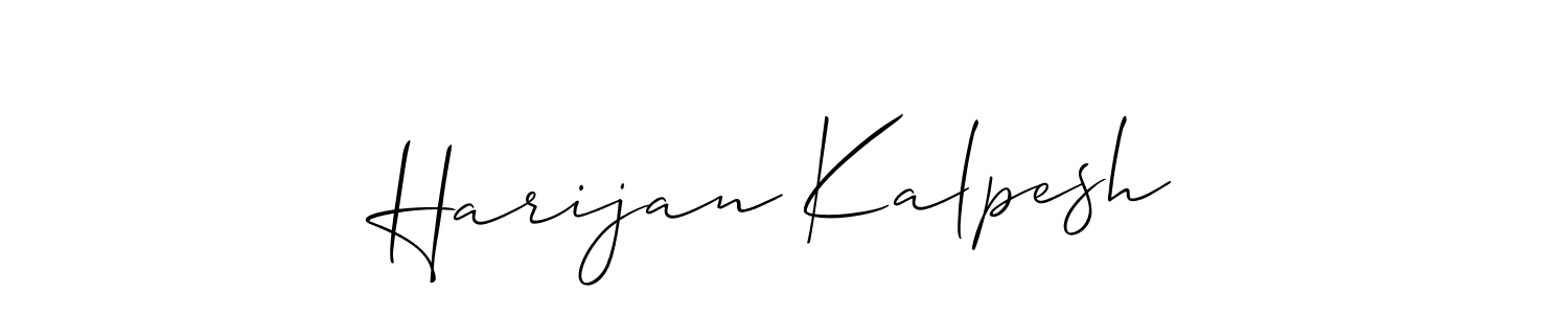 if you are searching for the best signature style for your name Harijan Kalpesh. so please give up your signature search. here we have designed multiple signature styles  using Allison_Script. Harijan Kalpesh signature style 2 images and pictures png