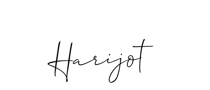 The best way (Allison_Script) to make a short signature is to pick only two or three words in your name. The name Harijot include a total of six letters. For converting this name. Harijot signature style 2 images and pictures png