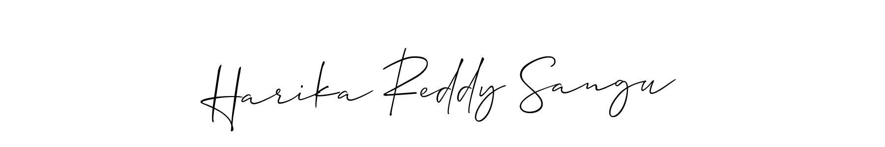 Use a signature maker to create a handwritten signature online. With this signature software, you can design (Allison_Script) your own signature for name Harika Reddy Sangu. Harika Reddy Sangu signature style 2 images and pictures png