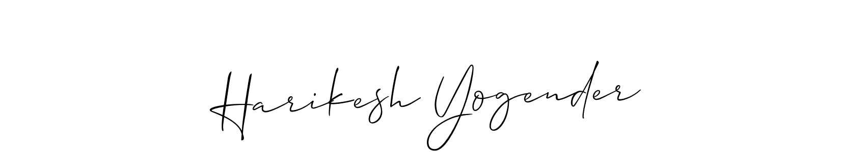 How to make Harikesh Yogender name signature. Use Allison_Script style for creating short signs online. This is the latest handwritten sign. Harikesh Yogender signature style 2 images and pictures png