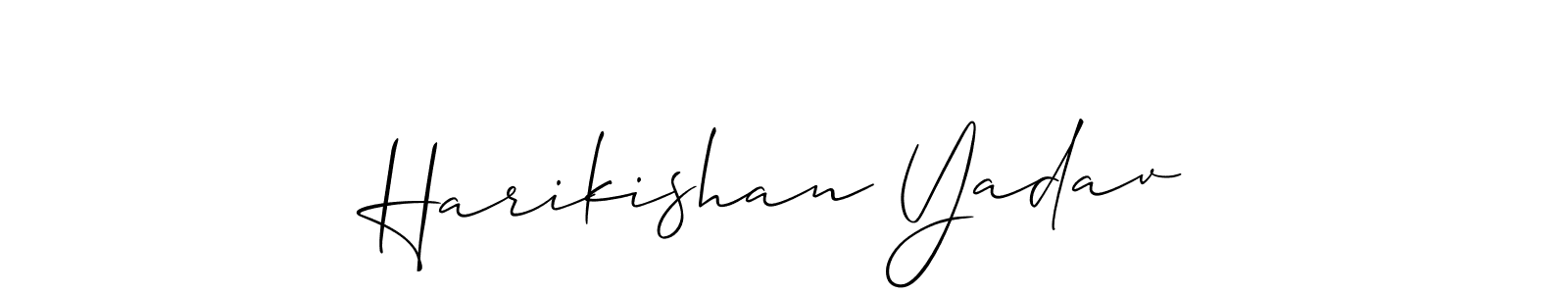 Use a signature maker to create a handwritten signature online. With this signature software, you can design (Allison_Script) your own signature for name Harikishan Yadav. Harikishan Yadav signature style 2 images and pictures png