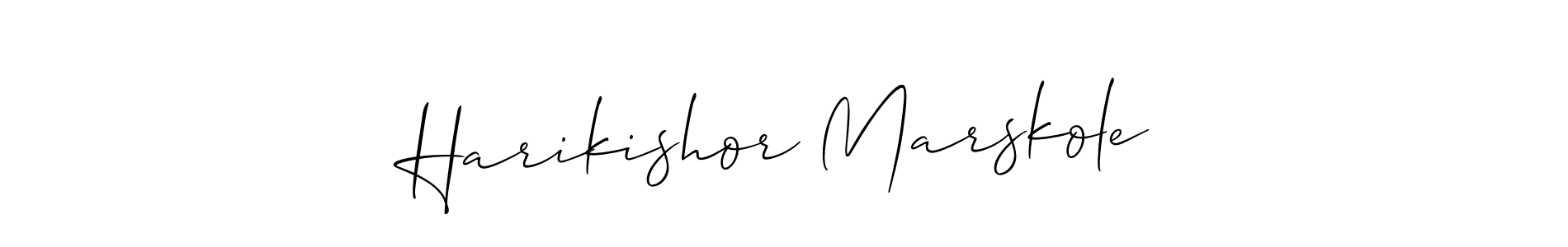 You should practise on your own different ways (Allison_Script) to write your name (Harikishor Marskole) in signature. don't let someone else do it for you. Harikishor Marskole signature style 2 images and pictures png