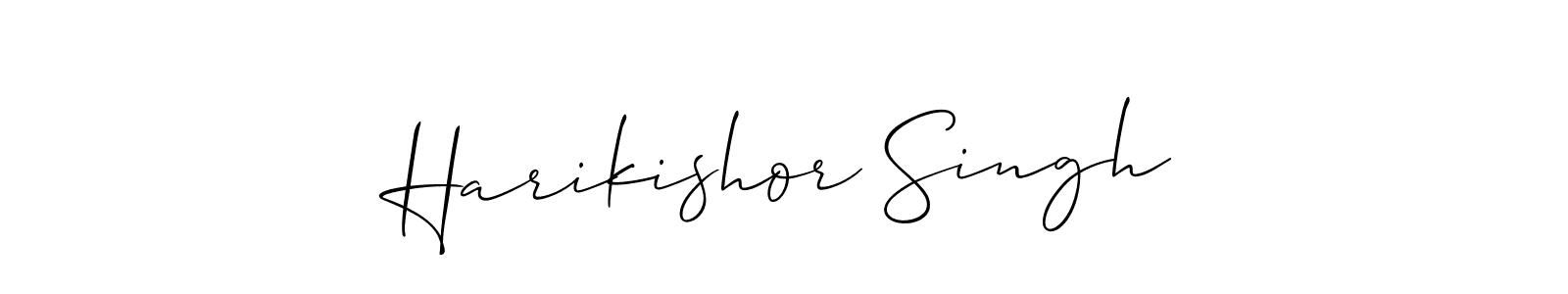 You should practise on your own different ways (Allison_Script) to write your name (Harikishor Singh) in signature. don't let someone else do it for you. Harikishor Singh signature style 2 images and pictures png
