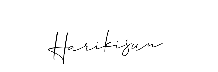 The best way (Allison_Script) to make a short signature is to pick only two or three words in your name. The name Harikisun include a total of six letters. For converting this name. Harikisun signature style 2 images and pictures png
