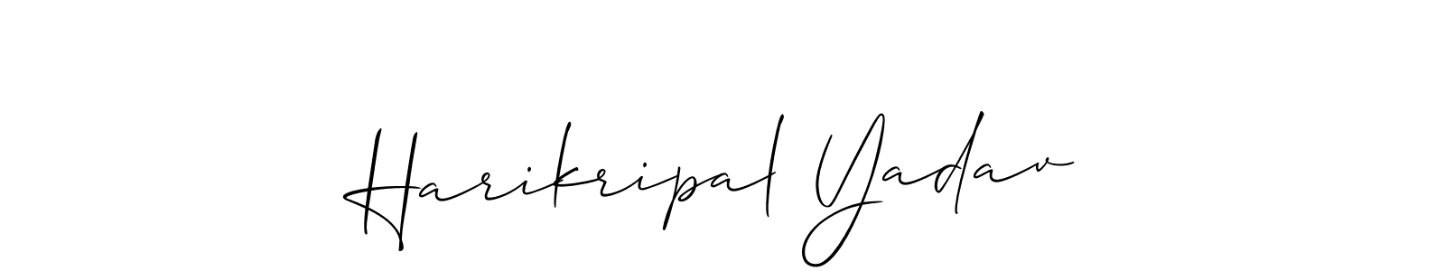 Allison_Script is a professional signature style that is perfect for those who want to add a touch of class to their signature. It is also a great choice for those who want to make their signature more unique. Get Harikripal Yadav name to fancy signature for free. Harikripal Yadav signature style 2 images and pictures png