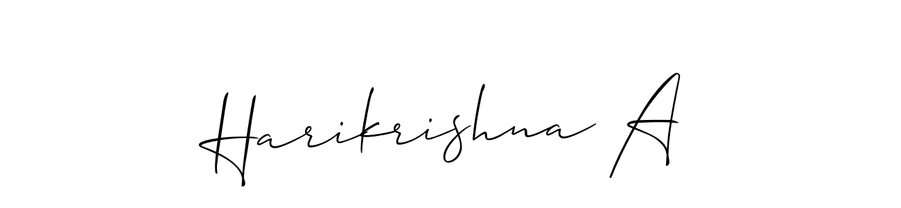 The best way (Allison_Script) to make a short signature is to pick only two or three words in your name. The name Harikrishna A include a total of six letters. For converting this name. Harikrishna A signature style 2 images and pictures png