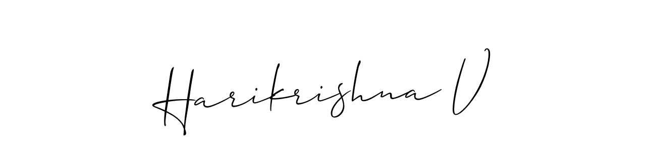 How to make Harikrishna V signature? Allison_Script is a professional autograph style. Create handwritten signature for Harikrishna V name. Harikrishna V signature style 2 images and pictures png