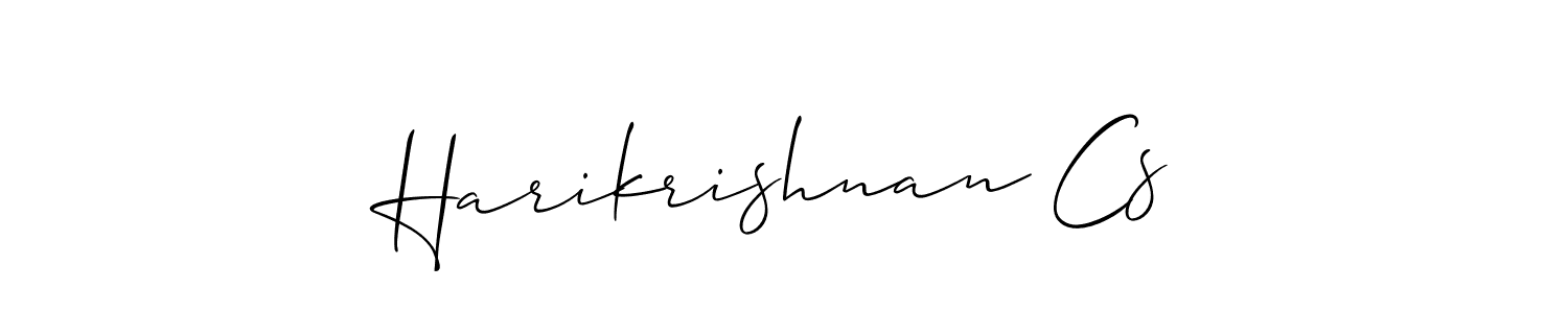 if you are searching for the best signature style for your name Harikrishnan Cs. so please give up your signature search. here we have designed multiple signature styles  using Allison_Script. Harikrishnan Cs signature style 2 images and pictures png