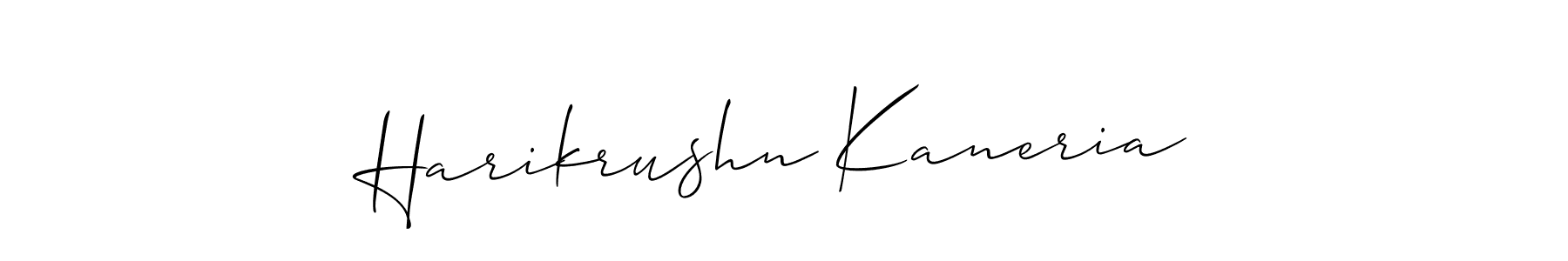 You should practise on your own different ways (Allison_Script) to write your name (Harikrushn Kaneria) in signature. don't let someone else do it for you. Harikrushn Kaneria signature style 2 images and pictures png
