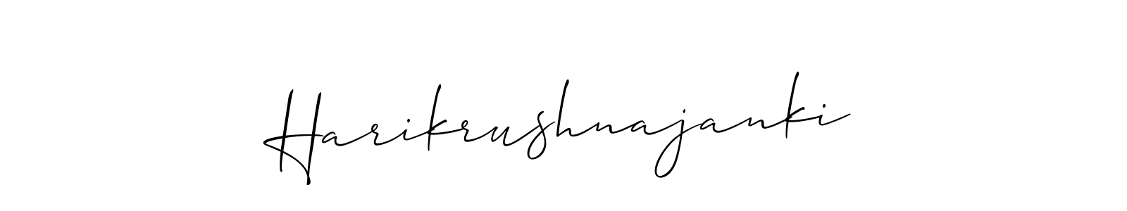 Also we have Harikrushnajanki name is the best signature style. Create professional handwritten signature collection using Allison_Script autograph style. Harikrushnajanki signature style 2 images and pictures png