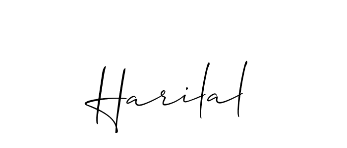 How to make Harilal name signature. Use Allison_Script style for creating short signs online. This is the latest handwritten sign. Harilal signature style 2 images and pictures png