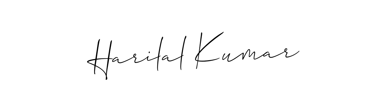 You should practise on your own different ways (Allison_Script) to write your name (Harilal Kumar) in signature. don't let someone else do it for you. Harilal Kumar signature style 2 images and pictures png