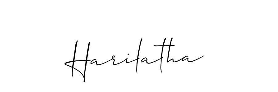 How to make Harilatha name signature. Use Allison_Script style for creating short signs online. This is the latest handwritten sign. Harilatha signature style 2 images and pictures png