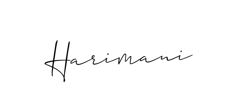 You should practise on your own different ways (Allison_Script) to write your name (Harimani) in signature. don't let someone else do it for you. Harimani signature style 2 images and pictures png