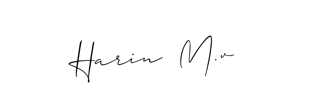 You can use this online signature creator to create a handwritten signature for the name Harin  M.v. This is the best online autograph maker. Harin  M.v signature style 2 images and pictures png