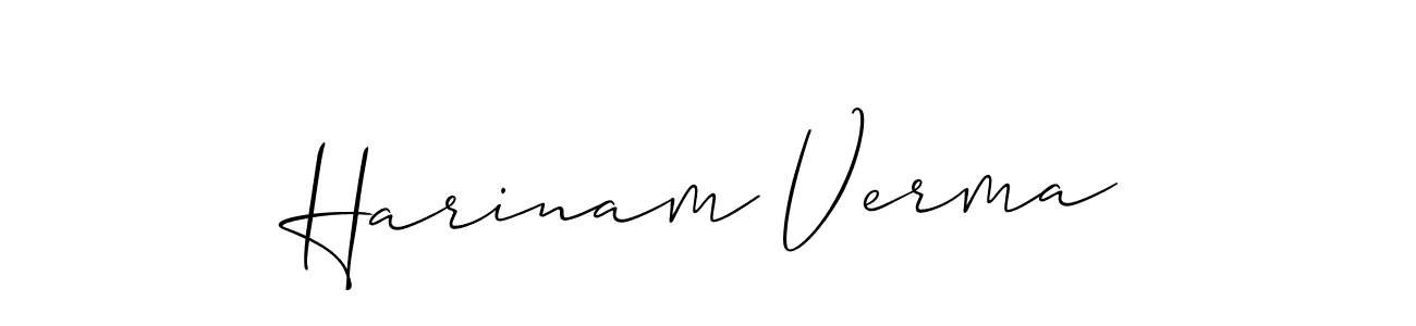 Also You can easily find your signature by using the search form. We will create Harinam Verma name handwritten signature images for you free of cost using Allison_Script sign style. Harinam Verma signature style 2 images and pictures png