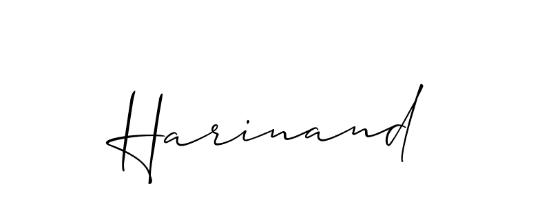 Make a beautiful signature design for name Harinand. With this signature (Allison_Script) style, you can create a handwritten signature for free. Harinand signature style 2 images and pictures png