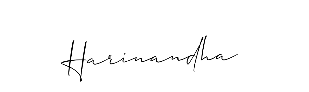 Design your own signature with our free online signature maker. With this signature software, you can create a handwritten (Allison_Script) signature for name Harinandha. Harinandha signature style 2 images and pictures png