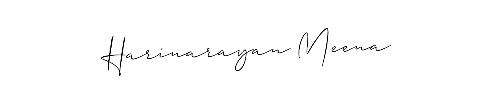 Create a beautiful signature design for name Harinarayan Meena. With this signature (Allison_Script) fonts, you can make a handwritten signature for free. Harinarayan Meena signature style 2 images and pictures png