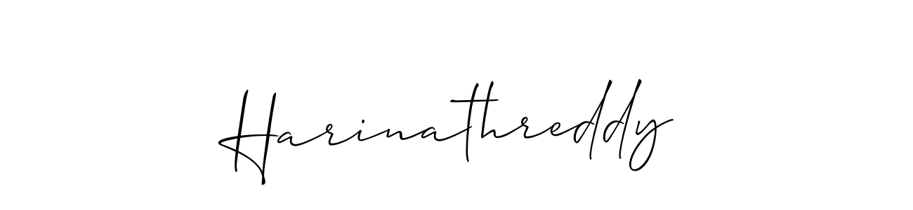 Design your own signature with our free online signature maker. With this signature software, you can create a handwritten (Allison_Script) signature for name Harinathreddy. Harinathreddy signature style 2 images and pictures png