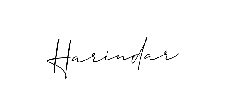 The best way (Allison_Script) to make a short signature is to pick only two or three words in your name. The name Harindar include a total of six letters. For converting this name. Harindar signature style 2 images and pictures png