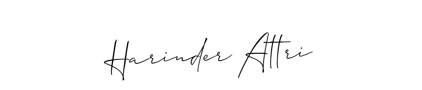 How to make Harinder Attri name signature. Use Allison_Script style for creating short signs online. This is the latest handwritten sign. Harinder Attri signature style 2 images and pictures png