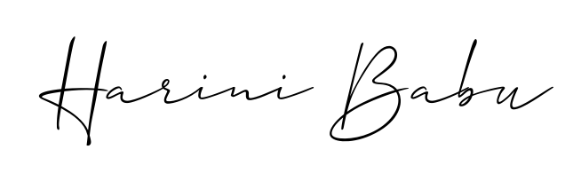 The Allison_Script handwriting style adds charm and authenticity to name Harini Babu. A wonderful choice for personal thank-you notes. Harini Babu signature style 2 images and pictures png