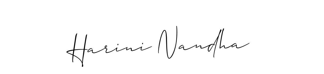 Design your own signature with our free online signature maker. With this signature software, you can create a handwritten (Allison_Script) signature for name Harini Nandha. Harini Nandha signature style 2 images and pictures png