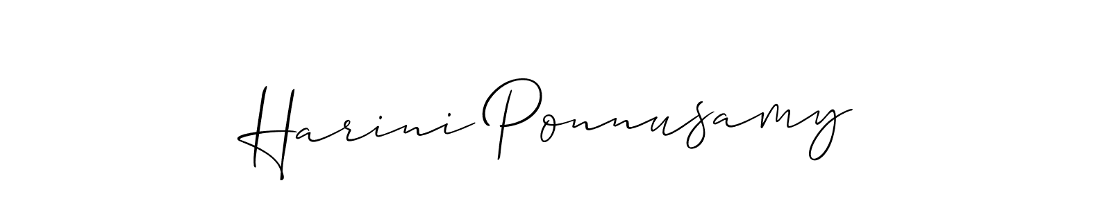 How to make Harini Ponnusamy signature? Allison_Script is a professional autograph style. Create handwritten signature for Harini Ponnusamy name. Harini Ponnusamy signature style 2 images and pictures png