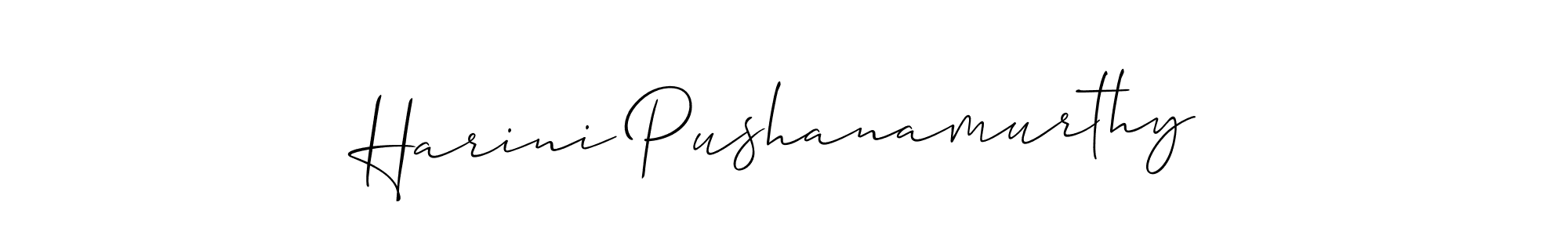 Also we have Harini Pushanamurthy name is the best signature style. Create professional handwritten signature collection using Allison_Script autograph style. Harini Pushanamurthy signature style 2 images and pictures png